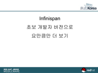 Infinispan
초보 개발자 버전으로
요만큼만 더 보기
 