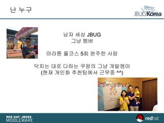 난 누구
남자 세상 JBUG
그냥 멤버
마라톤 풀코스 5회 완주한 사람
닥치는 대로 다하는 쿠팡의 그냥 개발쟁이
(현재 개인화 추천팀에서 근무중 ^^)
 