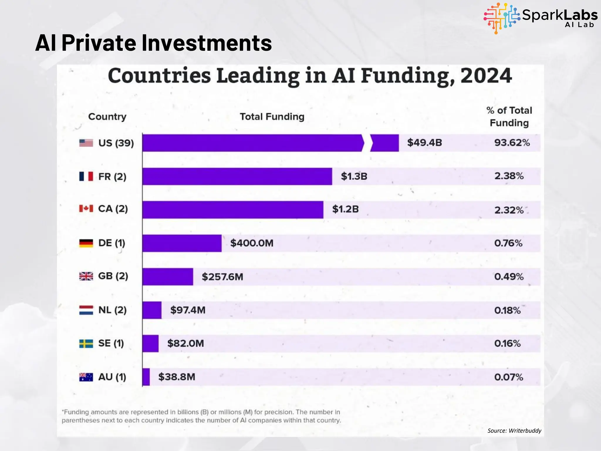 AI Private Investments
Source: Writerbuddy
 