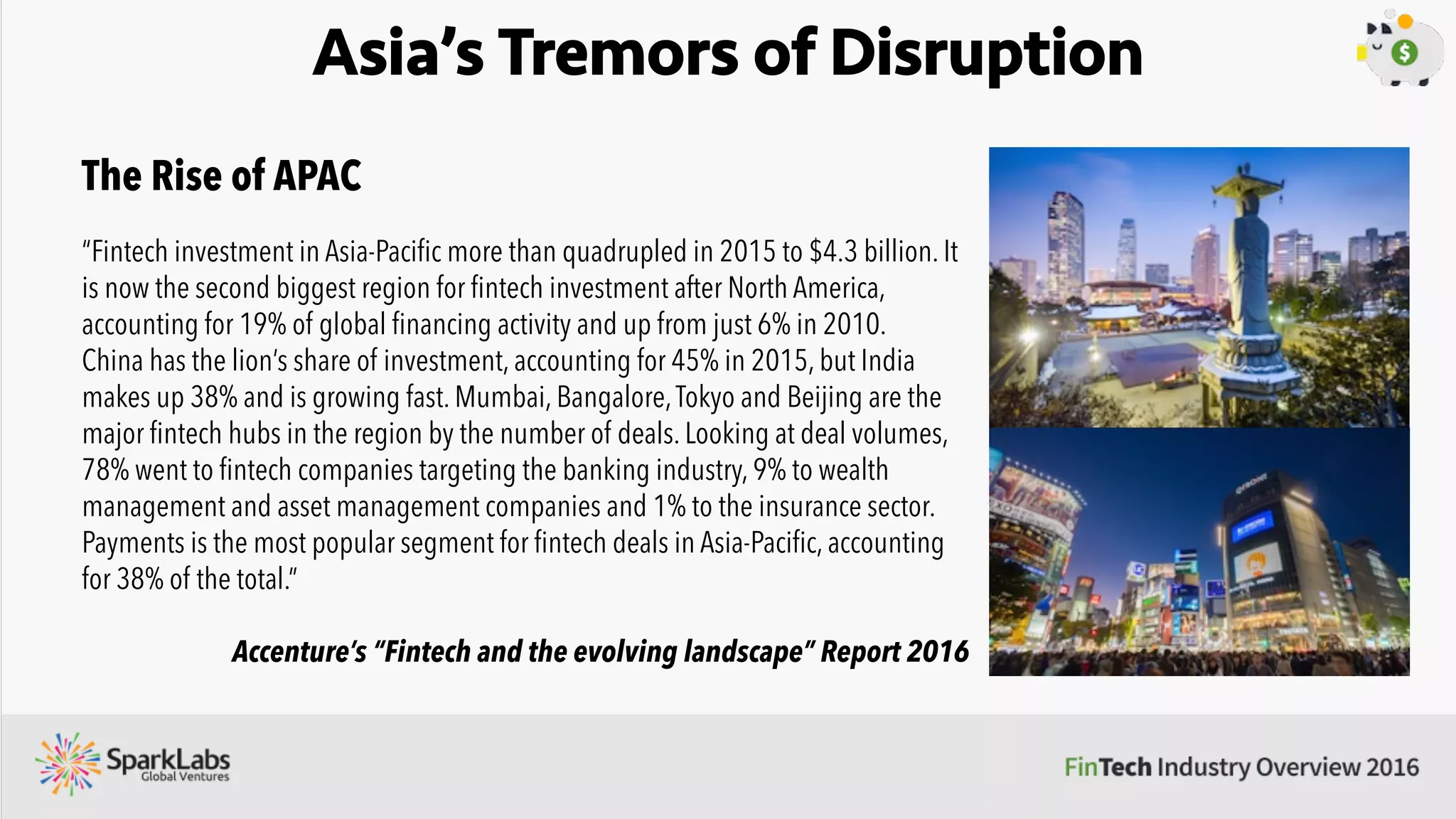China’s Tremors of Disruption
Company Details Funding Investors
PPDai[Shanghai, 2007]: PPDai is an online platform for P2P small unsecured loans in China.The platform created a department
dedicated to provide lending services to retailers of Taobao, a subsidiary company of Alibaba and a shopping marketplace targeted for
Chinese customers. Platform’s default rate is less than 1.5% and bad debt rate is 1.52%. Ppdai claims to have 2 million registered users and
disbursed over $200M in loans.
$70M
Sequoia, Lightspeed China,
Noah Private Wealth, Legend
Capital, SIG China
Yindou[Beijing, 2013]: Yindou is an online P2P platform that allows investors to lend money to businesses and individuals. The loans
available on the platform include property loans, vehicle loans, SMB loans, corporate loans and others.
$66M China High Tech Group
Yooli[Beijing, 2013]: Yooli is a P2P lending company. Launched in 2013,Yooli cooperates with 23 ofﬂine micro-credit companies,
offering investors access to loans that are originated from many of the smaller P2P platforms. In order to build trust and conﬁdence,Yooli
partners with a third party to assess the credit quality of each individual loan.The company claimed more than 760K registered users with a t
urnover of more than 1.8 billion yuan (US$290 million).
$60M
SoftBank, Morningside Group,
Hillhouse Capital
Wanglibao[Beijing, 2014]: Wanglibao.com is an online ﬁnancial platform that focuses on providing loans to small- and
medium-sized enterprises (SMEs), unlike the traditional and dominant peer-to-peer (P2P) lending business.
$50M IDG Capital Partners
Firstp2p[Beijing, 2013]: Firstp2p was launched in July 2013 by UCF Group. It is an internet P2P lending platform, and has helped to
match more than RMB20billion of borrowing and investment needs since its inception.The platform connects individual lenders with small-
scale borrowers, essentially meeting the needs of small and medium-sized enterprises that don't qualify for bank ﬁnancing.
$41M
CITIC Capital Holdings,
China Equity
BUSINESS FINANCE: Commercial Loan Startups
 