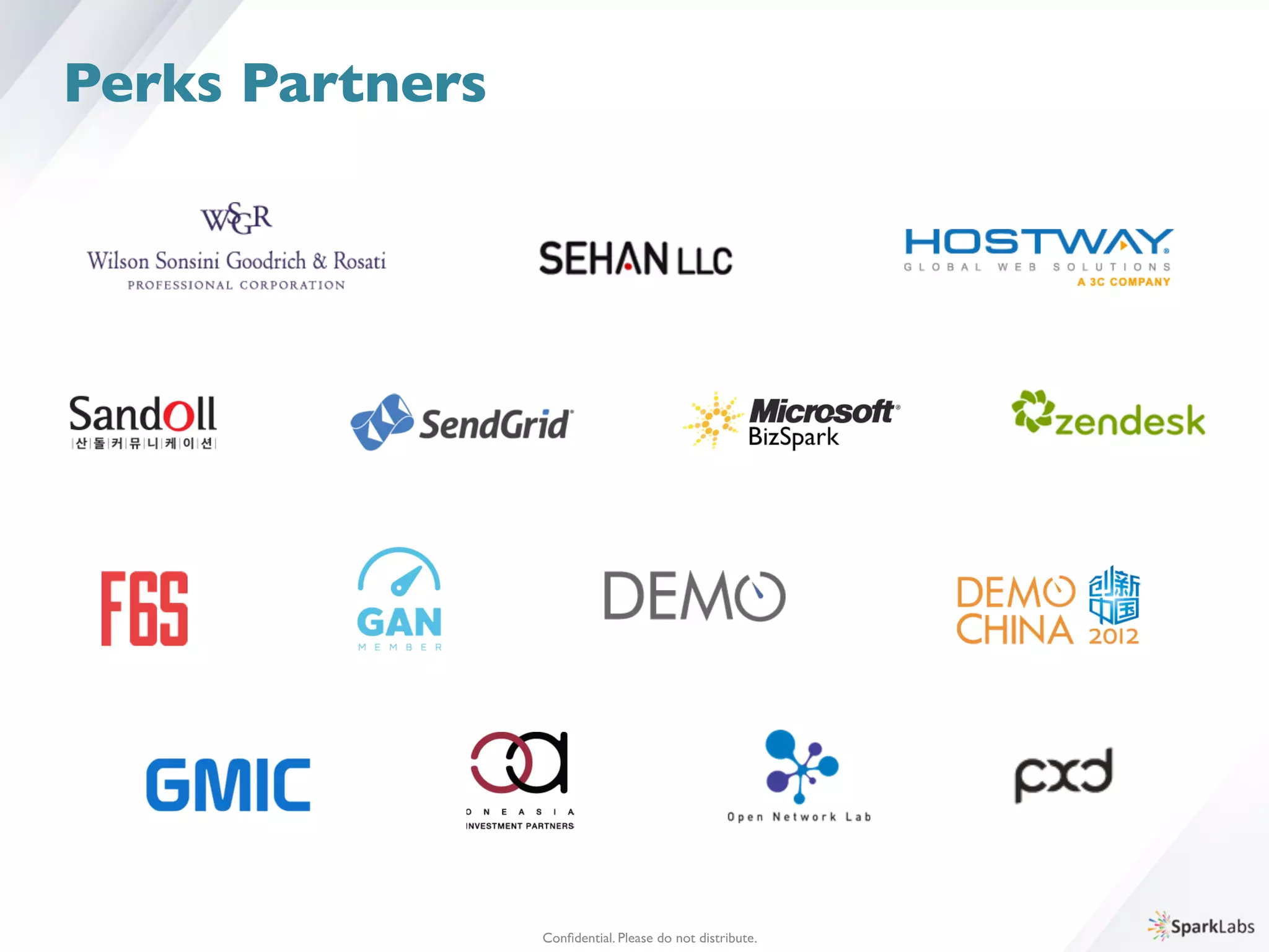 Conﬁdential. Please do not distribute.	

Perks Partners
 