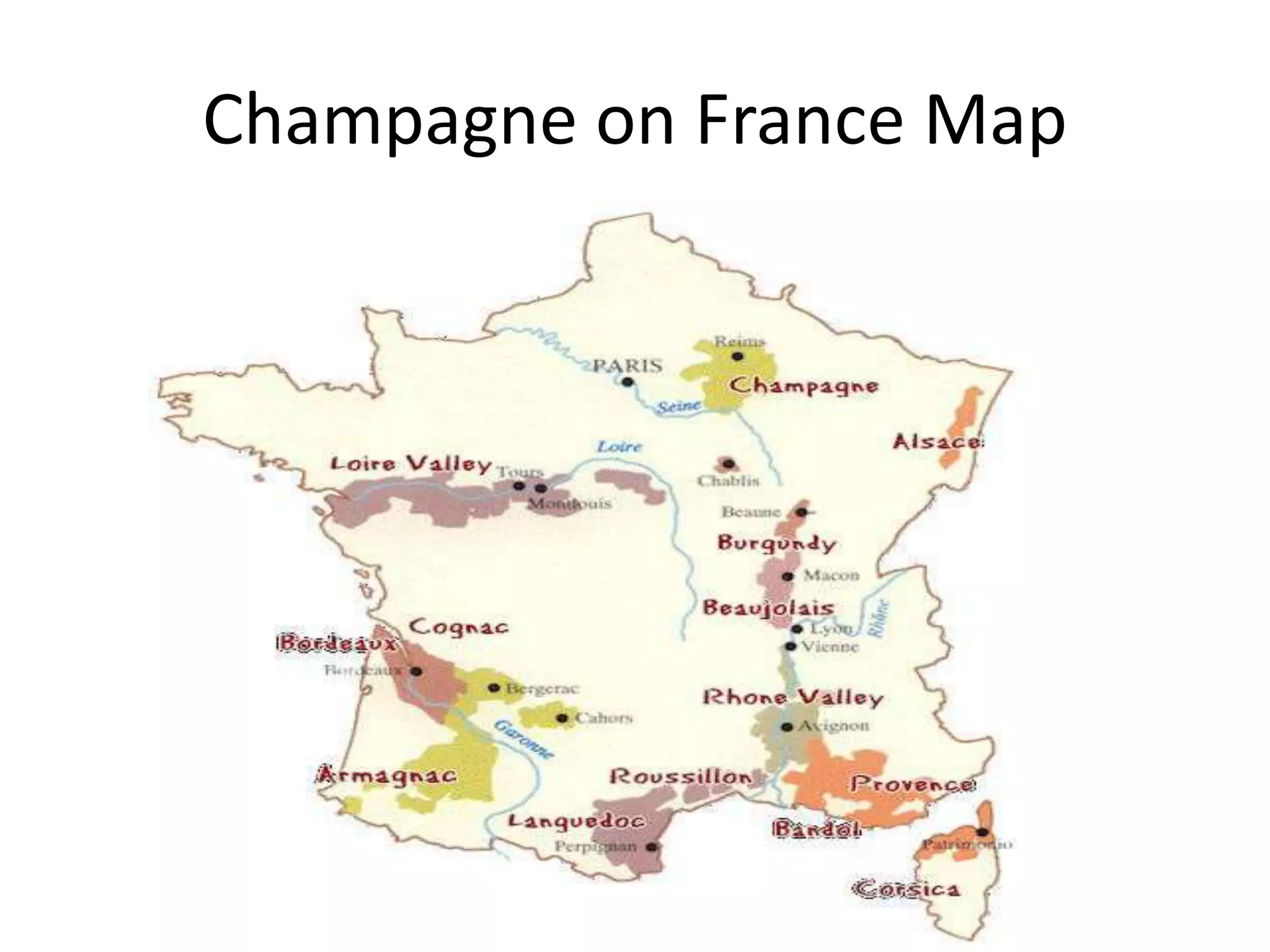 Champagne on France Map
 