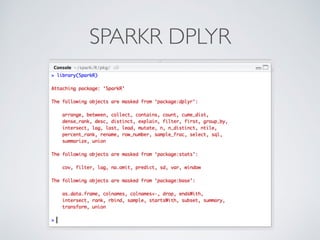 SPARKR DPLYR
 