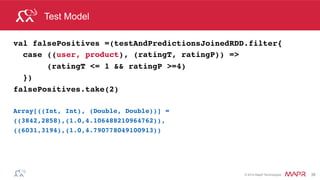 ®
© 2014 MapR Technologies 38
Machine Learning Blog
•  https://www.mapr.com/blog/parallel-and-iterative-processing-
machine-learning-recommendations-spark
 