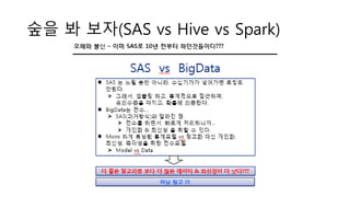 숲을 봐 보자(SAS vs Hive vs Spark)
 