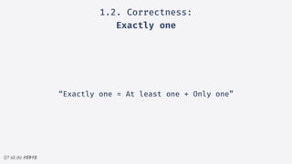 Q? sli.do #5910
1.2. Correctness:
Exactly one
“Exactly one = At least one + Only one”
 