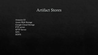 Amazon S3
Azure Blob Storage
Google Cloud Storage
FTP server
SFTP Server
NFS
HDFS
 