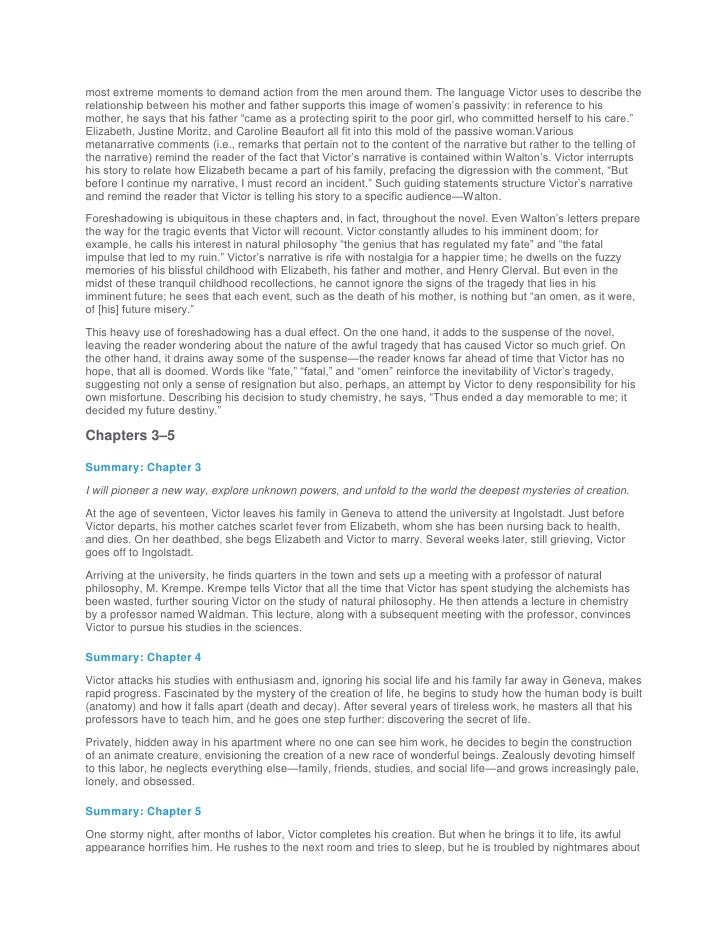 Sparknotes for frankenstein