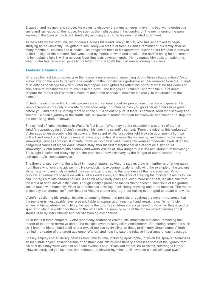 Sparknotes for frankenstein