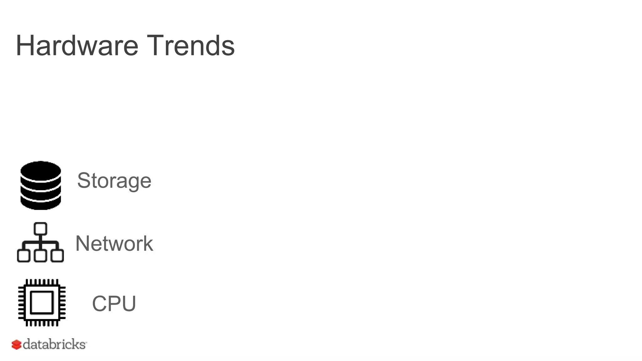 Hardware Trends
Storage
Network
CPU
 