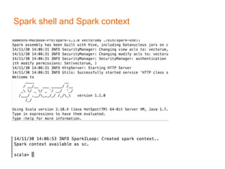 Spark shell and Spark context
 