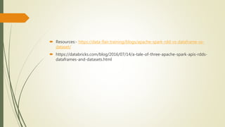 Spark rdd vs data frame vs dataset | PPT