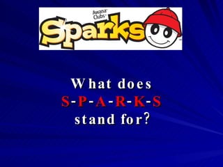 What does S - P - A - R - K - S stand for? 