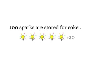 100 sparks are stored for coke…X20