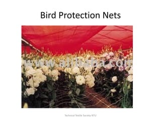 Bird Protection Nets

Technical Textile Society-NTU

 