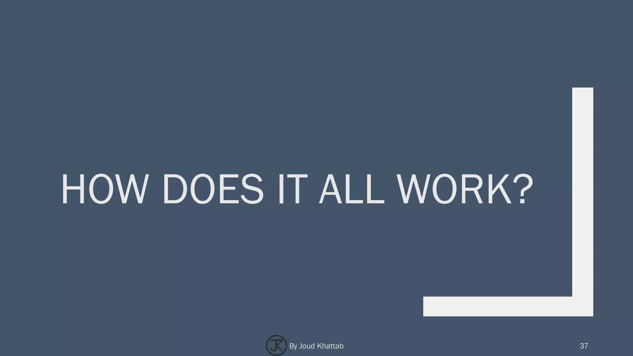 HOW DOES IT ALL WORK?
37By Joud Khattab
 