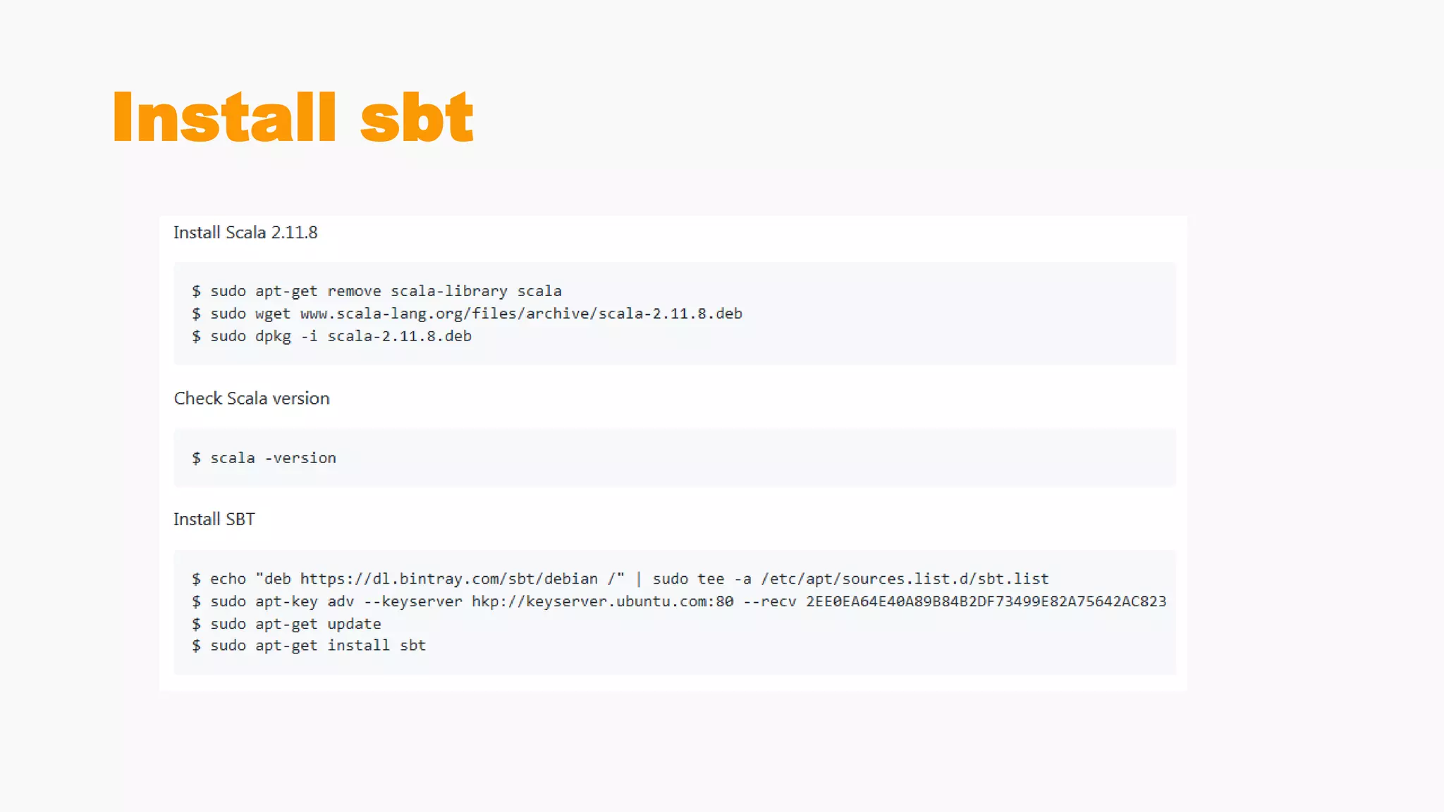 Install sbt
 