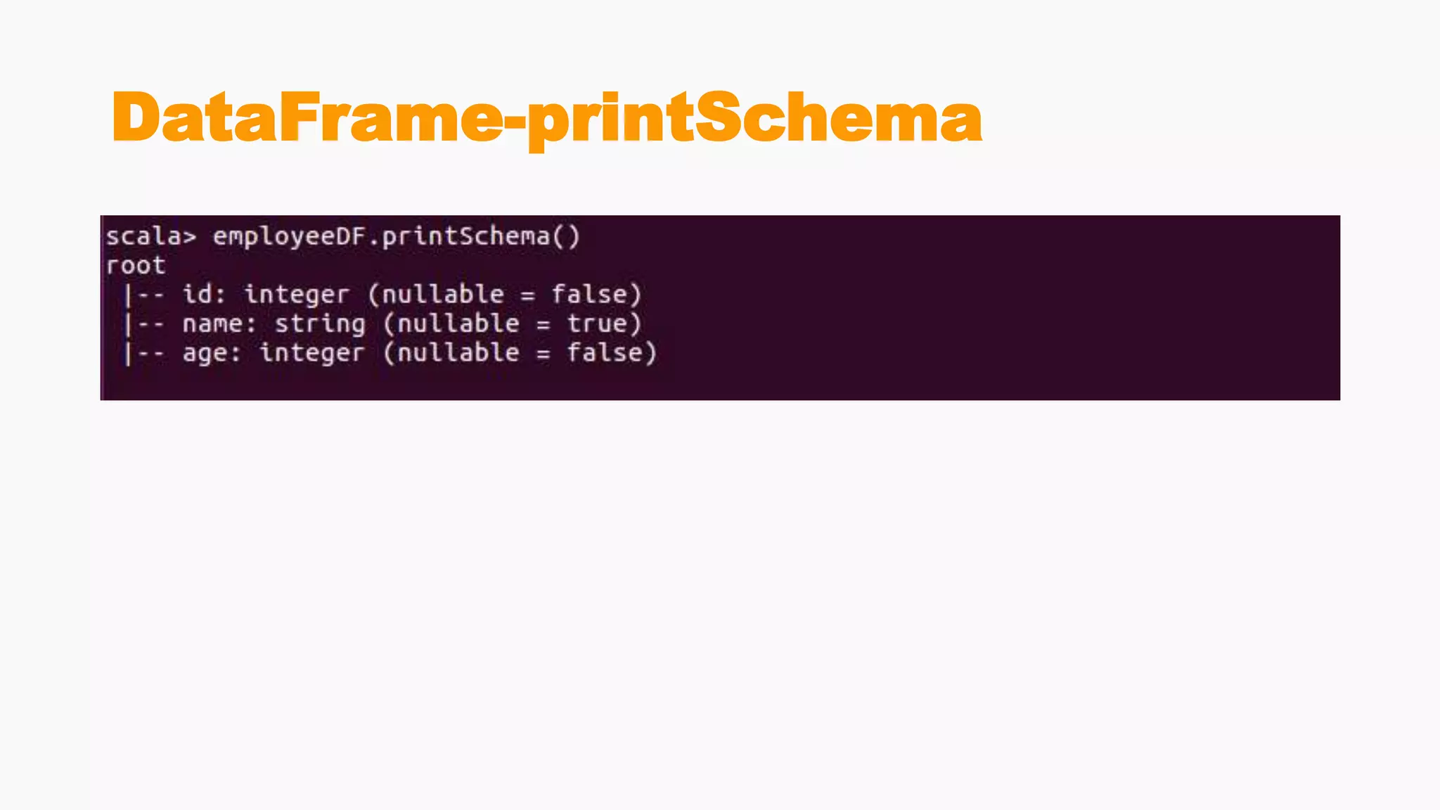 DataFrame-printSchema
 