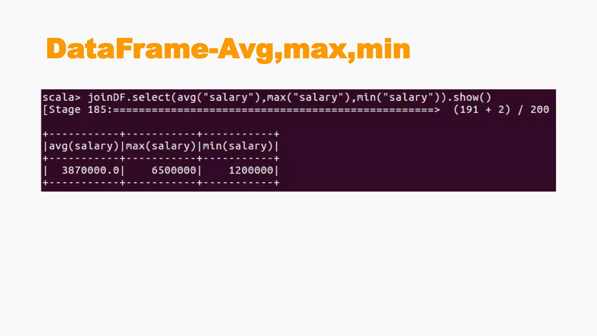 DataFrame-Avg,max,min
 