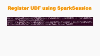 Register UDF using SparkSession
 