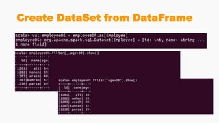 Create DataSet from DataFrame
 