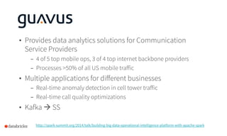 •  Provides data analytics solutions for Communication
Service Providers
-  4 of 5 top mobile ops, 3 of 4 top internet bac...