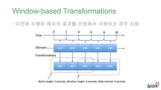 Window-based Transformations
• 이전에 수행된 배치의 결과를 반영해서 사용하는 경우 사용
 