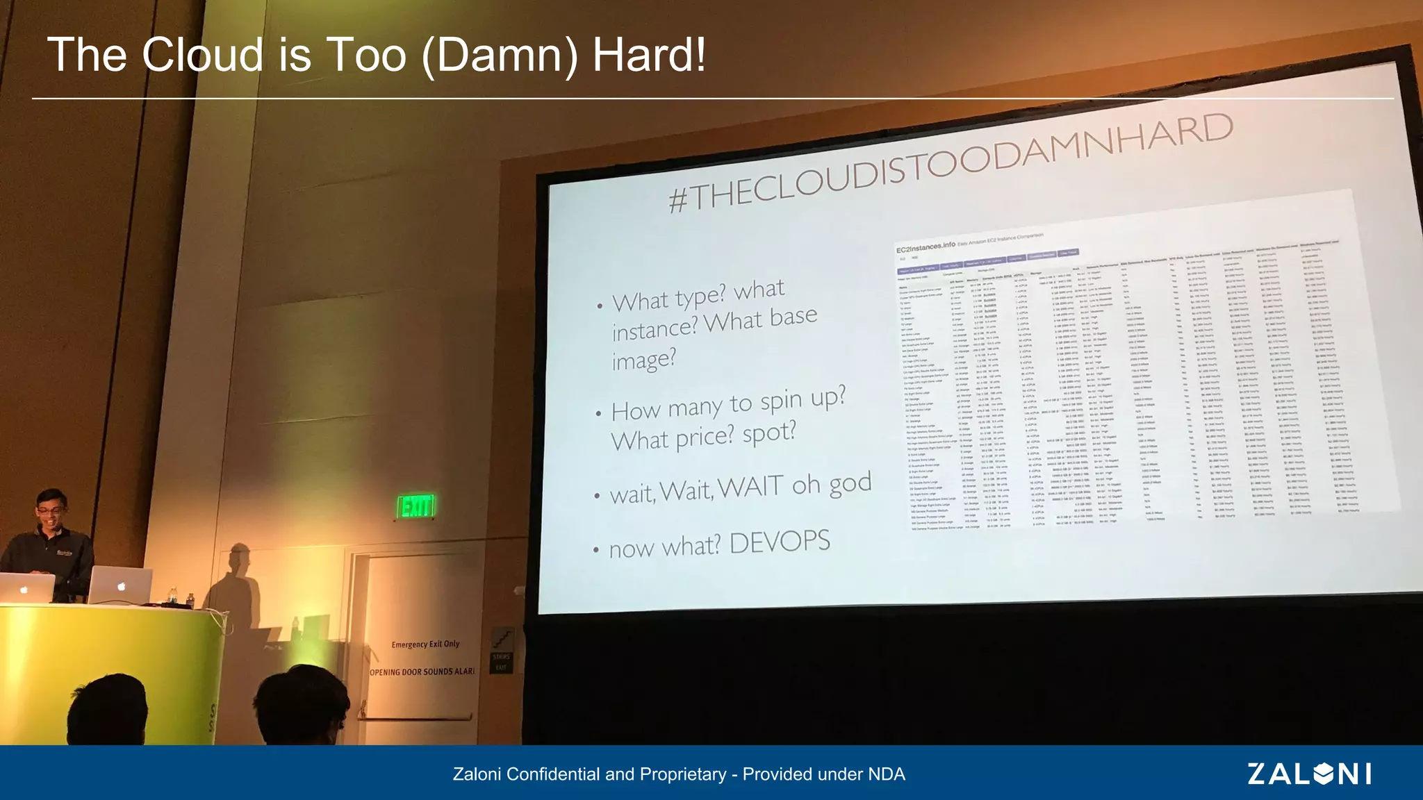 Zaloni Confidential and Proprietary - Provided under NDAZaloni Confidential and Proprietary - Provided under NDA
The Cloud is Too (Damn) Hard!
 