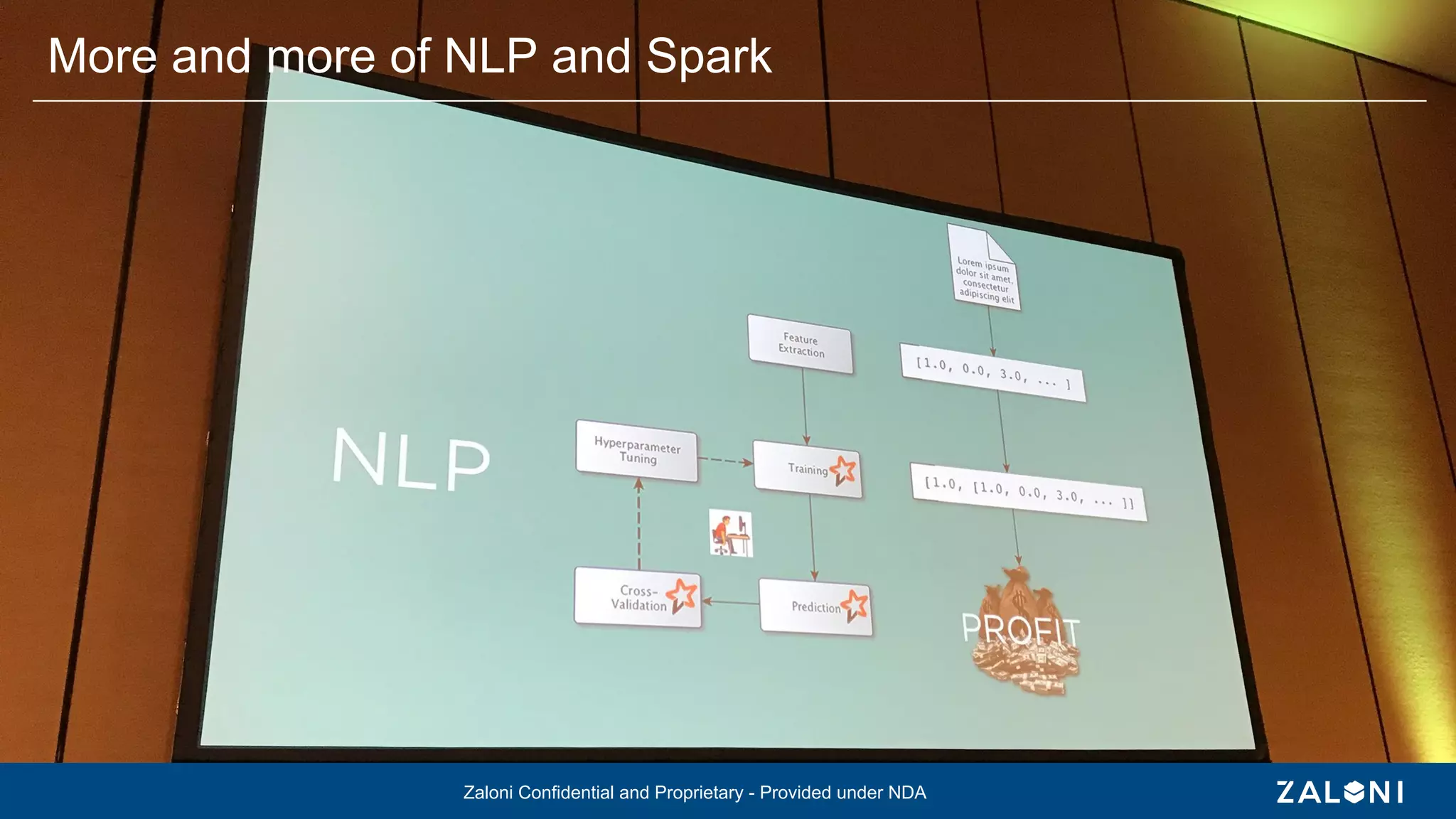 Zaloni Confidential and Proprietary - Provided under NDA
More and more of NLP and Spark
Zaloni Confidential and Proprietary - Provided under NDA
 