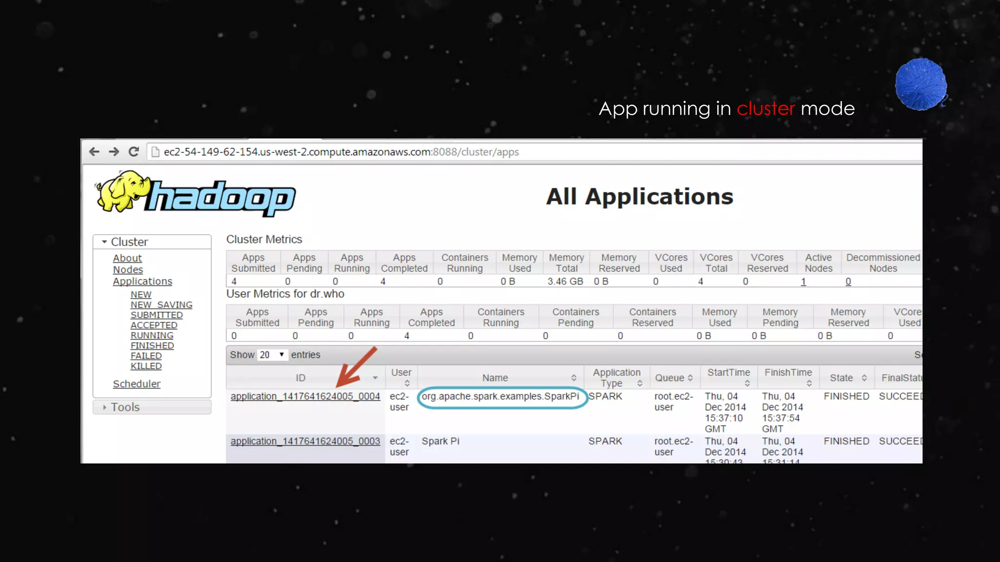 App running in cluster mode
 