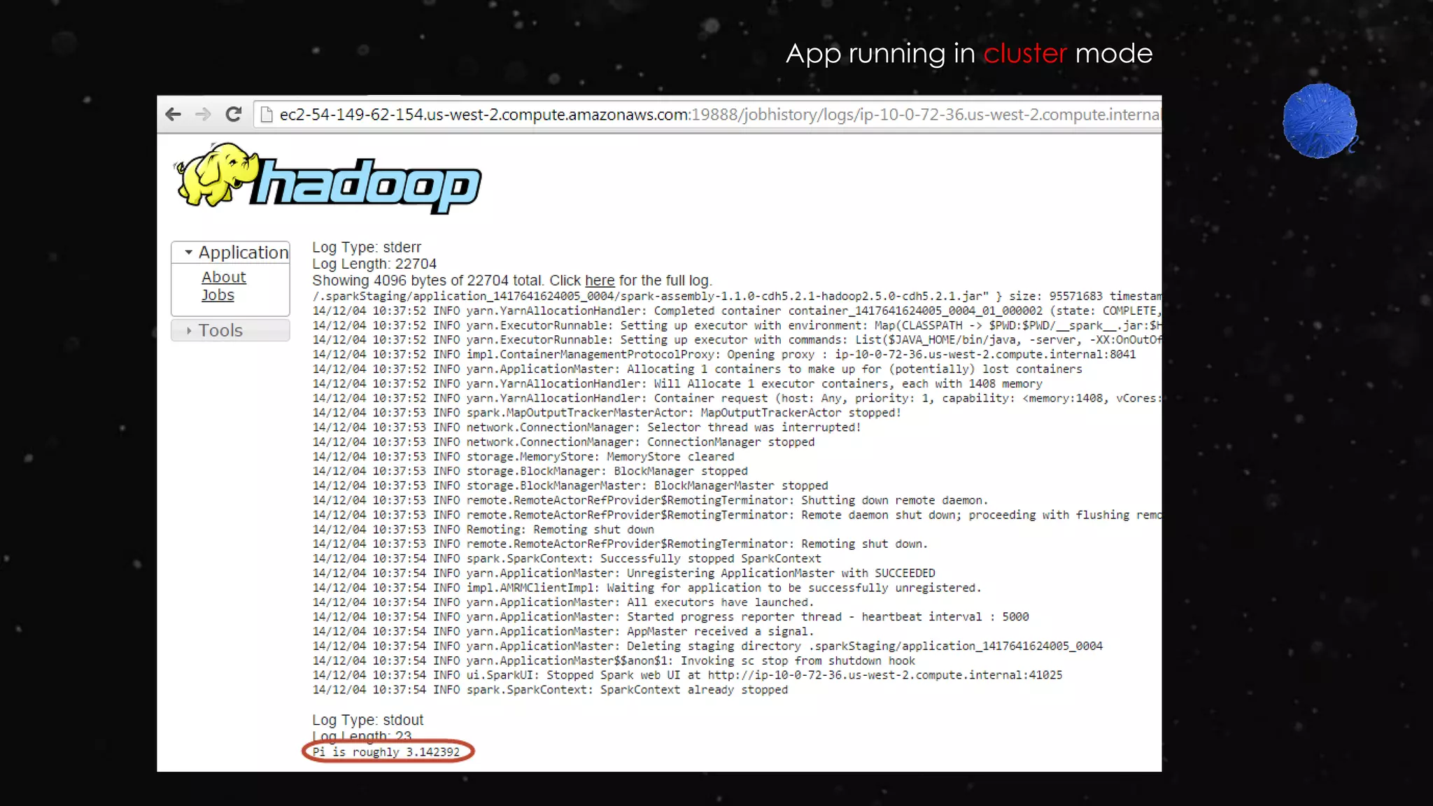 App running in cluster mode
 