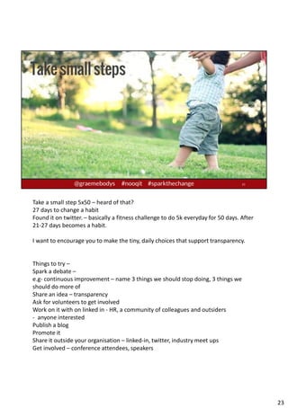 Take a small step 5x50 – heard of that?
27 days to change a habit
Found it on twitter. – basically a fitness challenge to ...