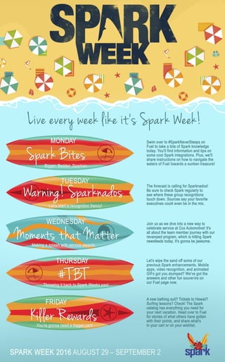 Cox Automotive's Spark Week Calendar