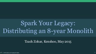 1© 2015 Kenshoo, Ltd. Proprietary Information
Spark Your Legacy:
Distributing an 8-year Monolith
Tzach Zohar, Kenshoo, May 2015
 