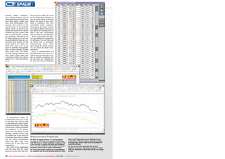 98
96
97
78 TELE-audiovision International — The World‘s Leading Digital TV Industry Publication — 03-04/2015 — www.TELE-audiovision.com
existing digital infrastruc-
ture. A piece of advice: For all
measurements we performed
we could easily create and
later edit personalised tran-
sponder lists directly in the
meter thanks to its superfast
search mode. In the end, we
hardly ever used the PC editor
because we just couldn’t see
how it could further improve
our workflow. Everything the
PC editor allows you to do can
be accomplished just as con-
veniently and quickly on the
Spaun Sparos 711 itself. You
don’t even need a PC if you
want to transfer transponder
lists to other meters. Simply
copy them onto the exter-
nal USB storage medium and
then import them again into
a second, or third, etc. Spaun
Sparos 711. That’s all there is
to it!
Measurement Protocols
96. With the Spaun Sparos 711 saving measu-
rements as CSV files it is possible to edit those
with MS Excel or similar software. It took us only
a few minutes to create this table with measure-
ments from five different wall outlets. This way it
becomes child’s play to make comparisons.
97. This Excel graph is based on a conventional
bar diagram, but we have instead opted for lines.
Why’s that? Because we can! Editing all mea-
sured data in MS Excel allows data processing
in many ways, which might even be suitable for
scientific studies.
98. We did not have to puzzle this picture
together ourselves. The Spaun Sparos 711 does
it for us, whenever a table does not fit on a single
screen.
A professional meter for
professionals who use it day
in and day out must be able
to automatically create meas-
urement protocols. This might
not be such a decisive feature
for amateurs or for techni-
cians who only align the odd
satellite antenna every once
in a while, but if you work for
a provider and have to meas-
ure the same transponders
again and again then you’ll
quickly fall in love with such
automation.
We know from experience
that the user flow for many
devices is often less then per-
fect, to put it mildly. So it can
be a cumbersome process to
set up a new meter in the first
place, let alone if you don’t
have a computer with fully
compatible editor software.
Once again, the Spaun Sparos
711 begs to differ. It gives you
the option of creating lists to
which you can conveniently
add all desired transponders
– right on the meter and with-
out any additional equipment
or software. You can then call
up those lists in automatic
measurement mode, which
will prompt the Spaun Sparos
711 to check all listed tran-
sponders.
Such a measurement can
be performed once only or in a
loop at pre-set intervals in or-
der to identify problems that
do not occur on a regular ba-
sis and can only be detected
 