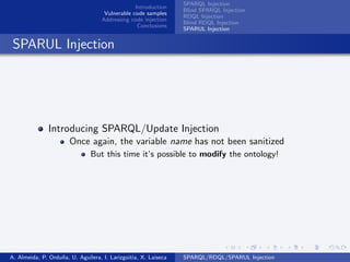 SPARQL/RDQL/SPARUL Injection