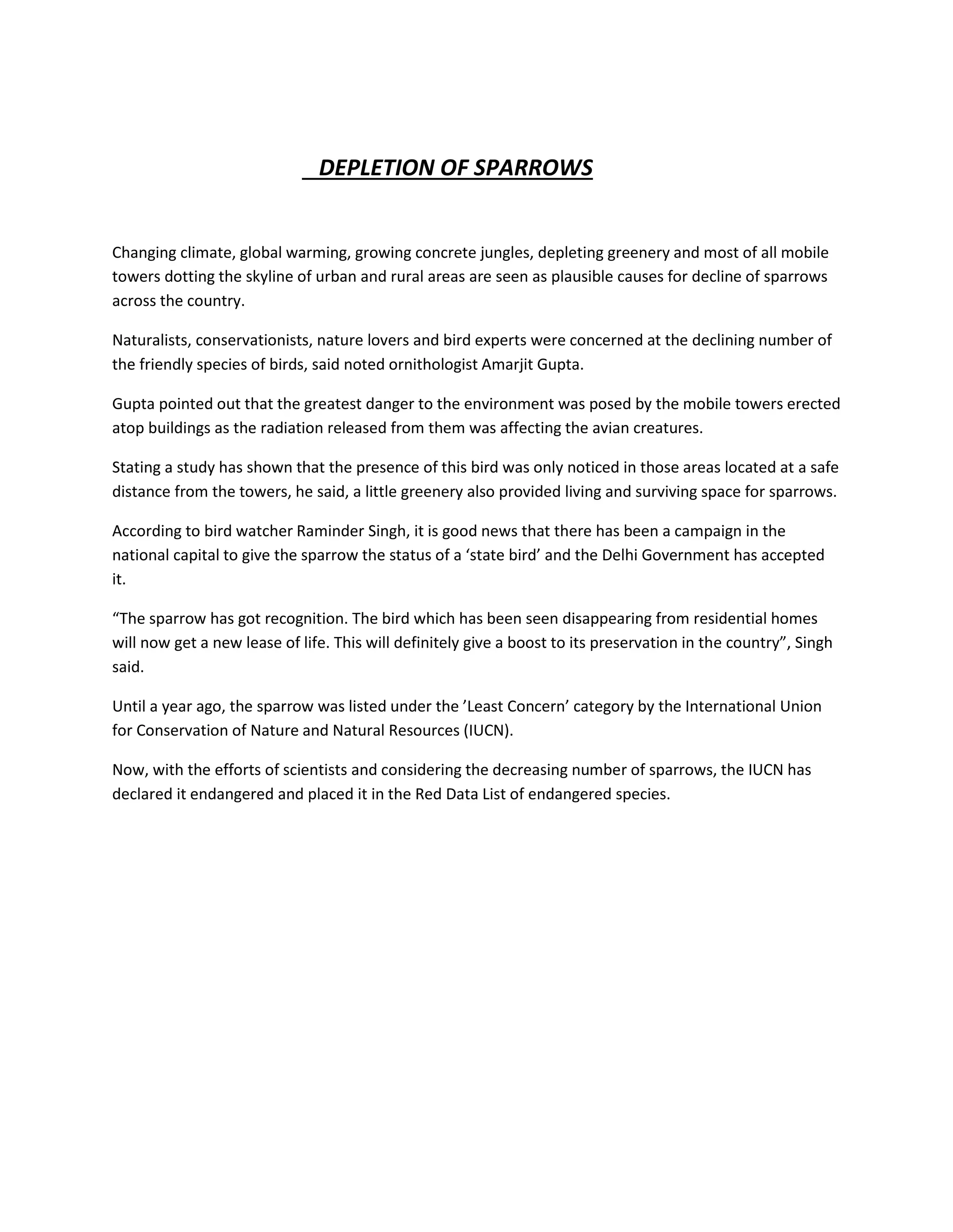 Sparrows- Depletion | PDF | Free Download