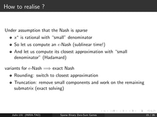 Other tools 2: Linear programming 
Solve 
min ax 
Mx  c 
x 2 Rd 
If there is a  