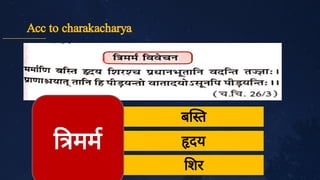 Acc to charakacharya
ब त
दय
शर
मम
 