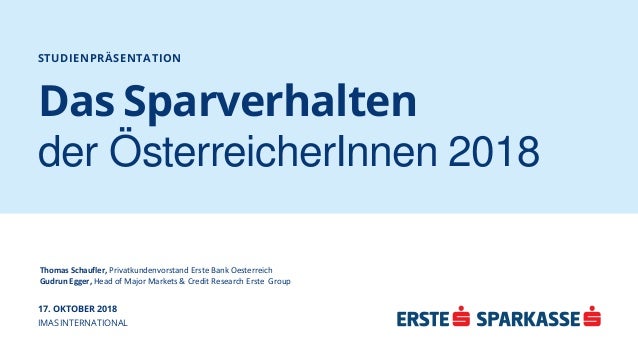 Sparstudie 2018 Erste Bank
