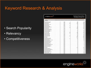 About EngineWorksSearch Powering Your Marketing MixKnowledge is Power