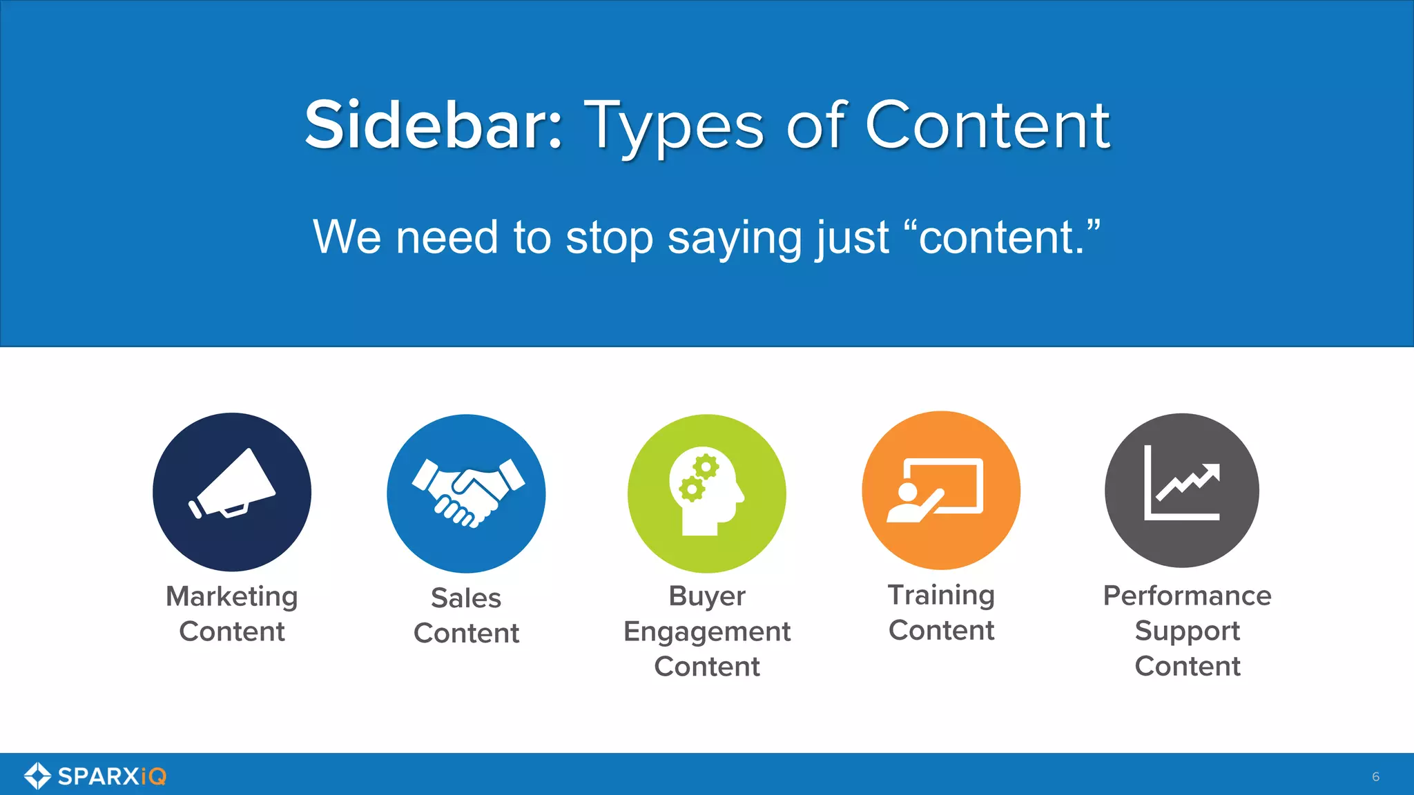 6
We need to stop saying just “content.”
 