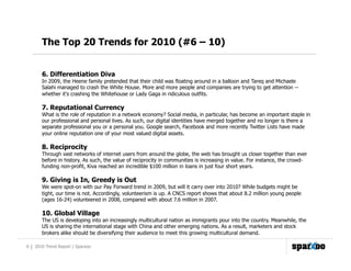 The Top 20 Trends for 2010 (#6 – 10)


       6. Differentiation Diva
       In 2009, the Heene family pretended that thei...