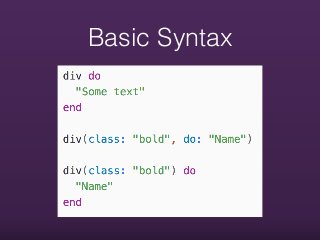 Basic Syntax
 