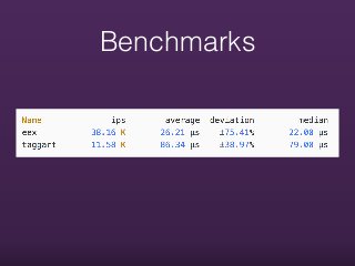 Benchmarks
 