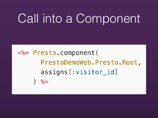 Call into a Component
 