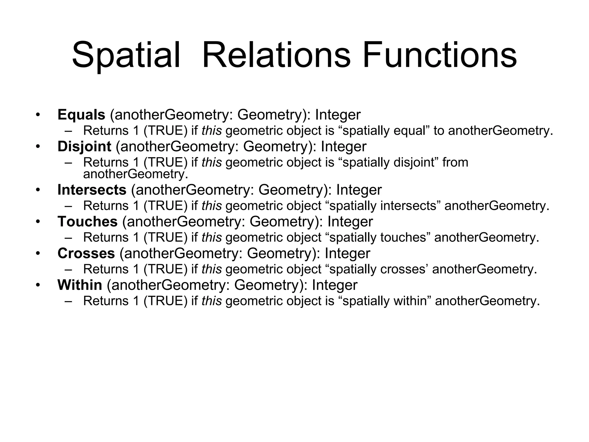 Spat db 5 spatial operation ppt geography science