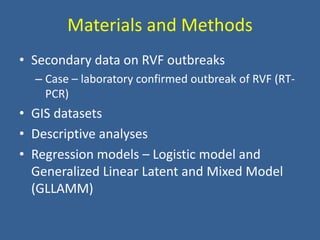 Spatial-temporal analysis of the risk of Rift Valley fever in Kenya