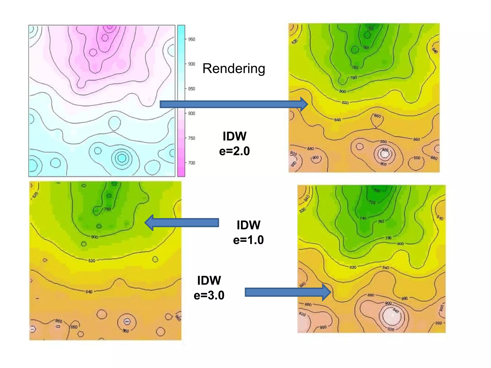 Rendering IDW e=2.0 IDW e=1.0 IDW e=3.0 