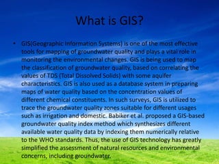 Spatial analysis of groundwater quality using GIS system | PPTX